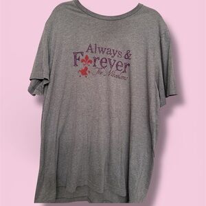 Gray Graphic T-Shirt with Purple Print